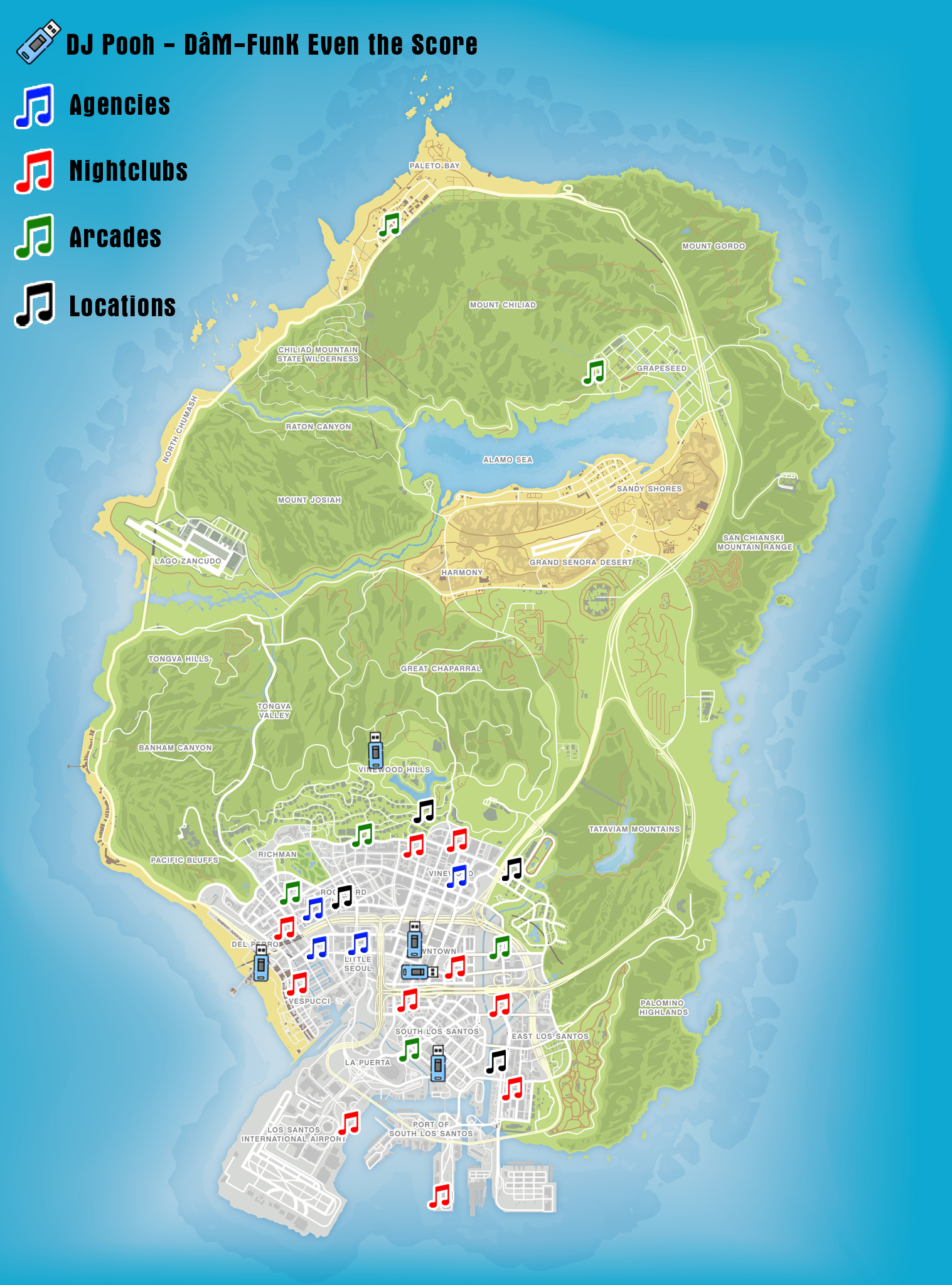 All card locations map